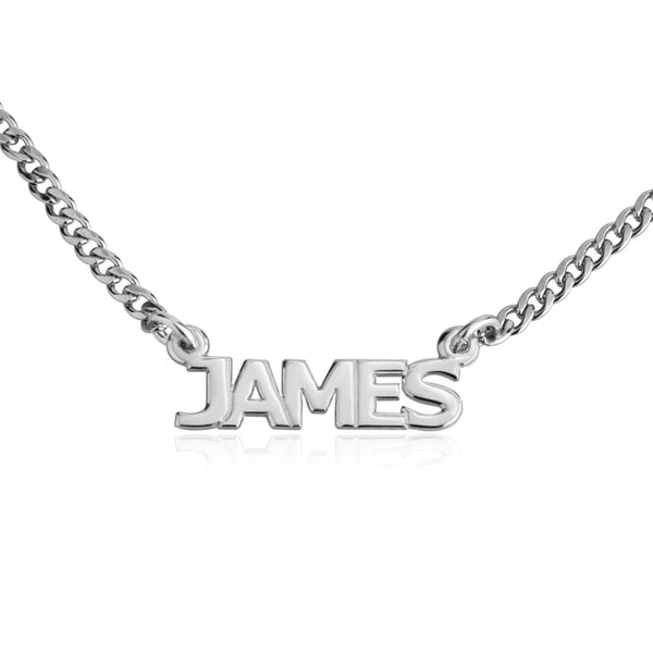 Charles Cuban Link Name Necklace in Capitals