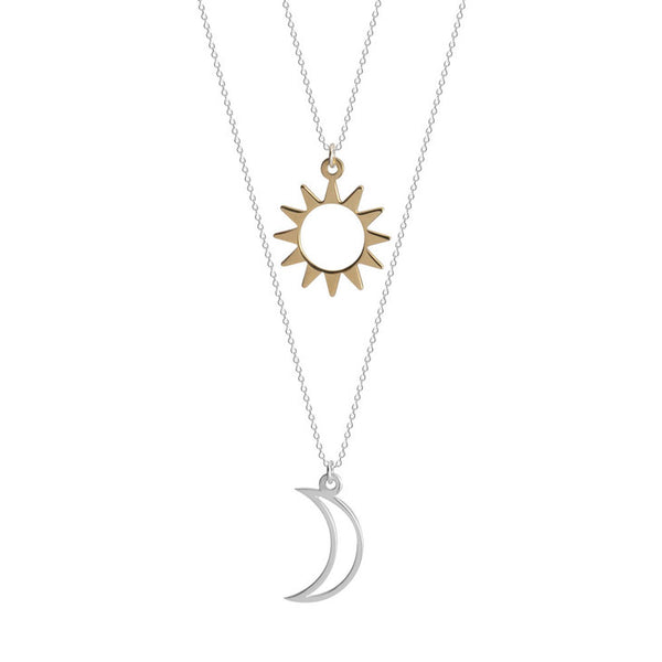 Alicia Sun and Moon Layered Necklace
