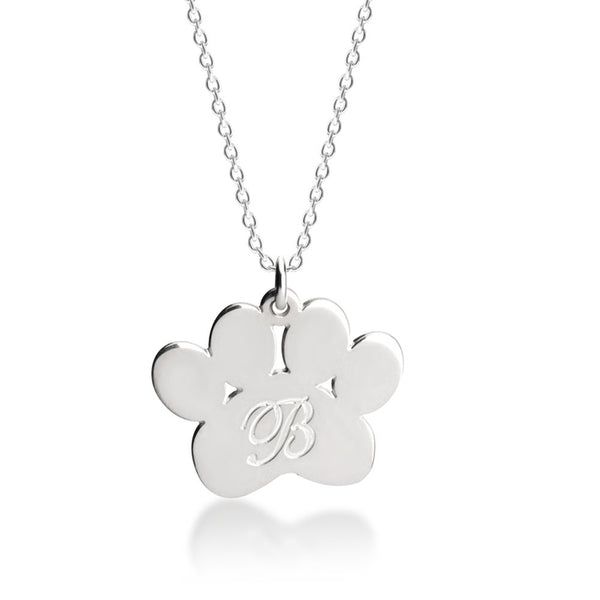 Buster Paw Necklace with Initial