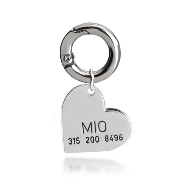 Mio Cat or Dog Heart Name Tag With Phone Number Contact