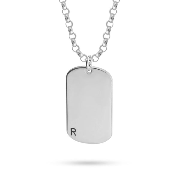 Ivan Initial Dog Tag Necklace