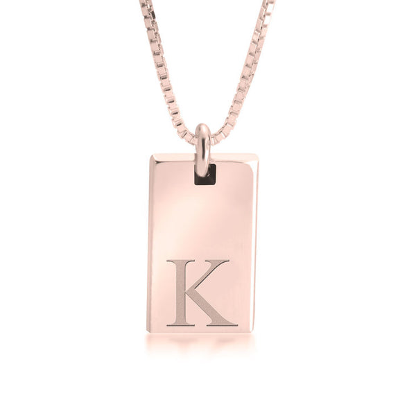 Small Initial Bar Necklace