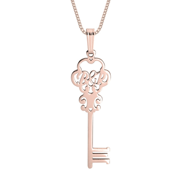 Augusta Monogram Key Necklace