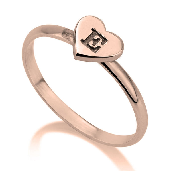 Heart Solo Initial Ring